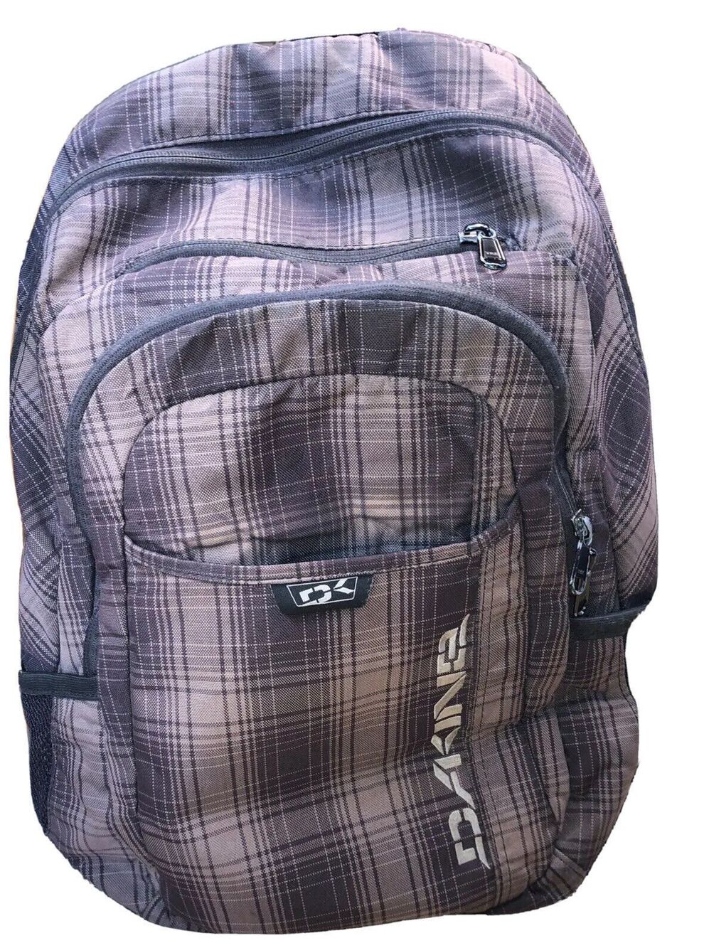 Dakine Unisex Brown Black Plaid Hiking Travel School Heavy Sturdy Backpack